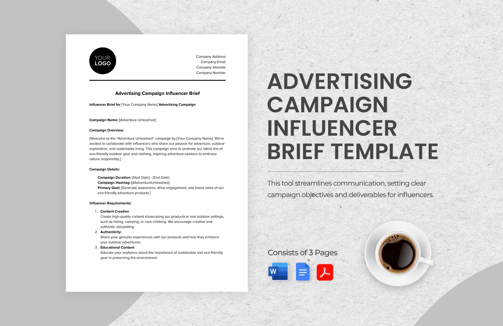 Advertising Campaign Influencer Brief Template
