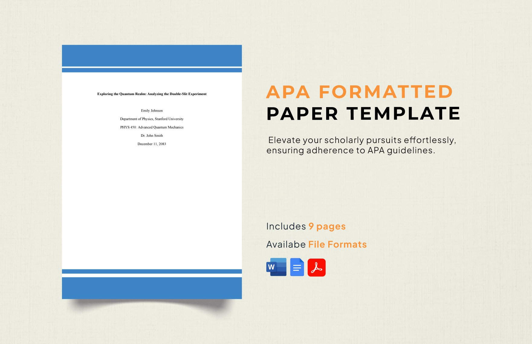 APA Formatted Paper Template
