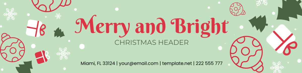 Merry and Bright Christmas Header Template