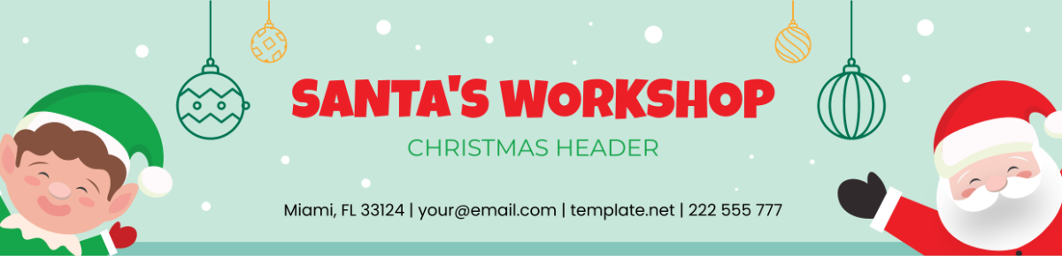 Santa's Workshop Christmas Header Template