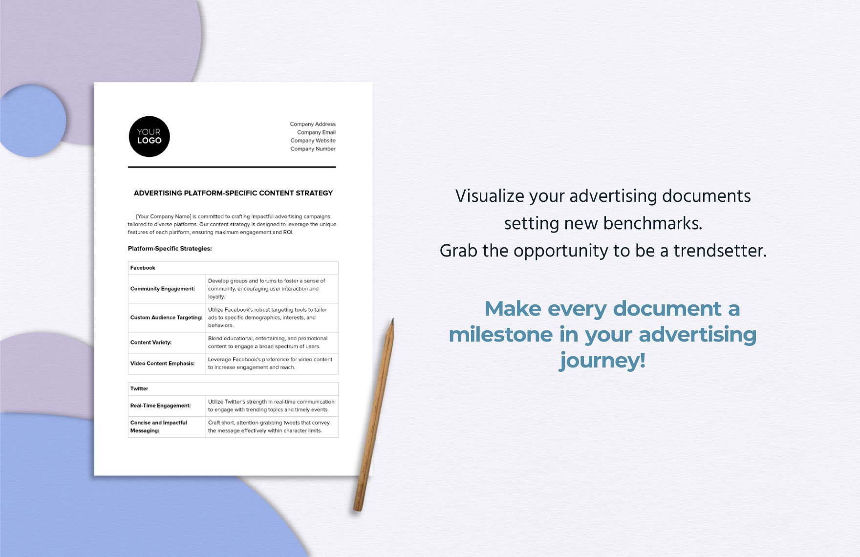 Advertising Platform-Specific Content Strategy Template