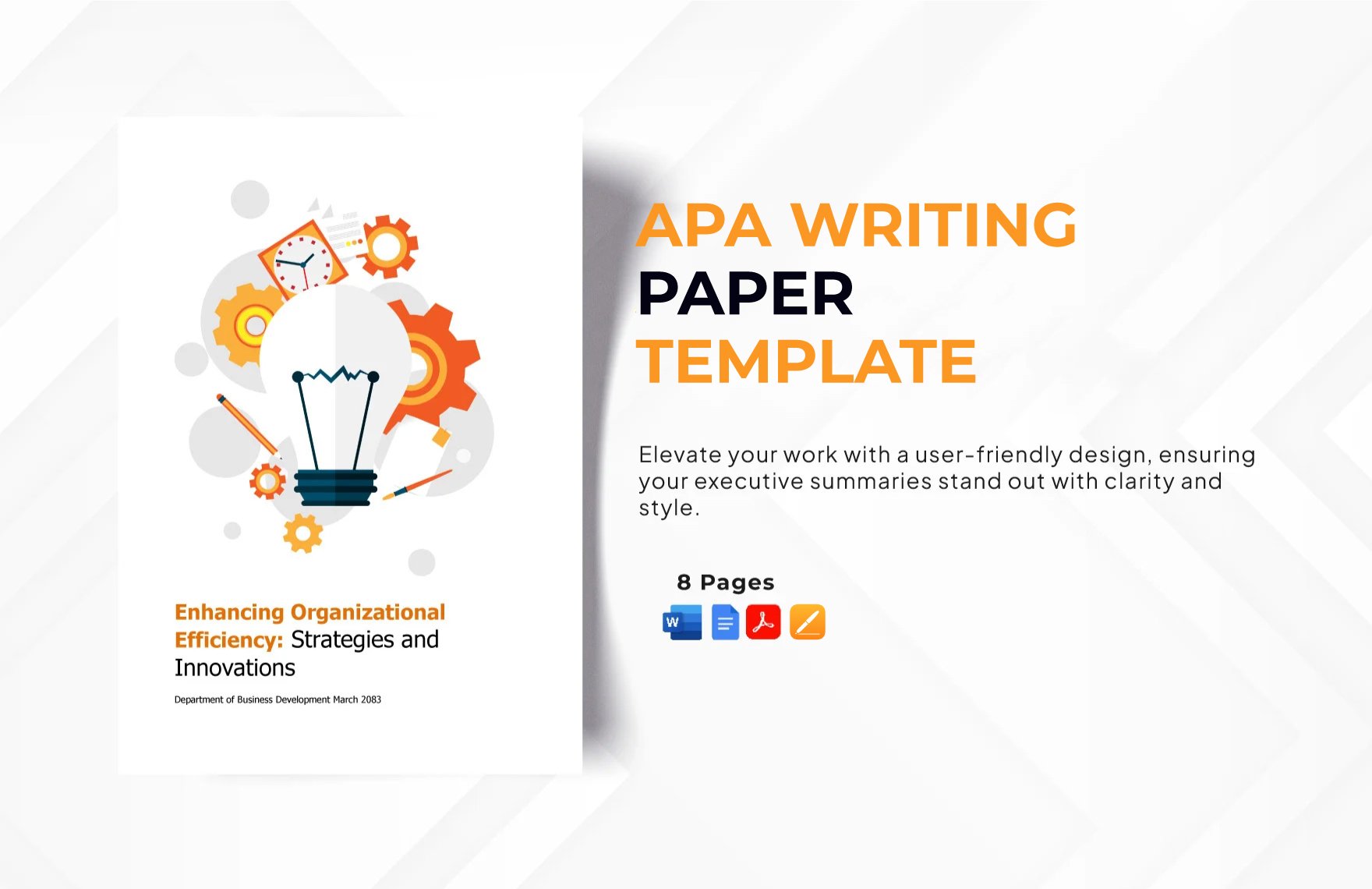 APA White Paper Template in Word, Google Docs, PDF