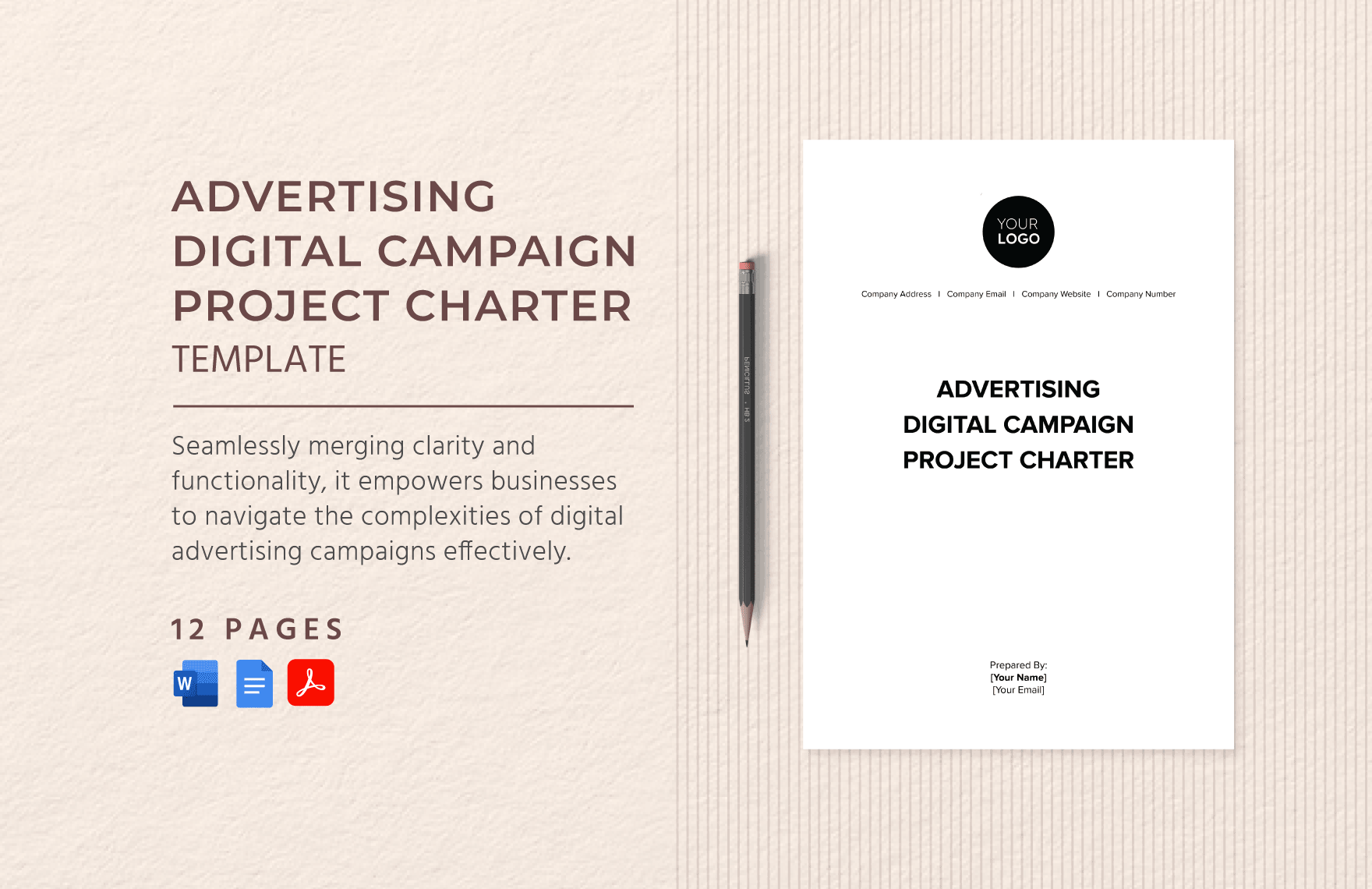 Advertising Digital Campaign Project Charter Template in Word, Google Docs, PDF