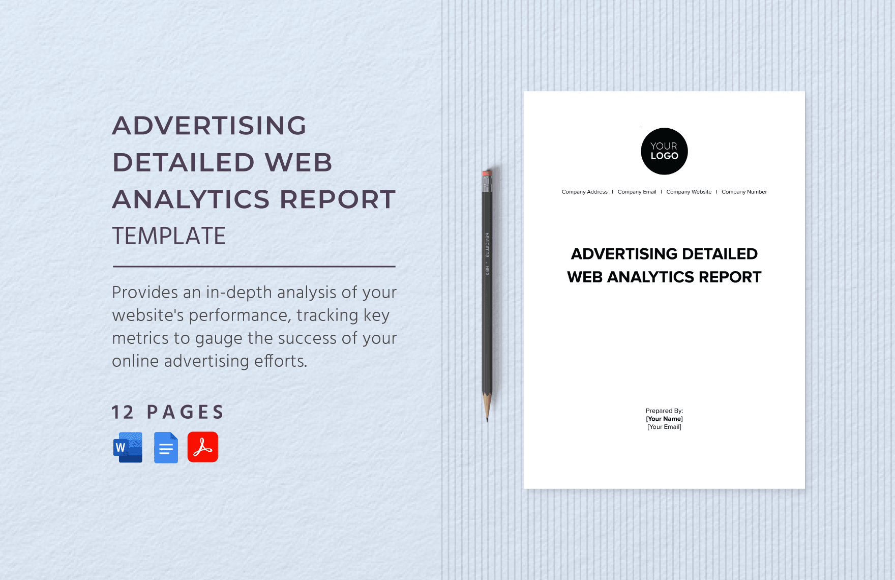 Advertising Detailed Web Analytics Report Template in Word, Google Docs, PDF