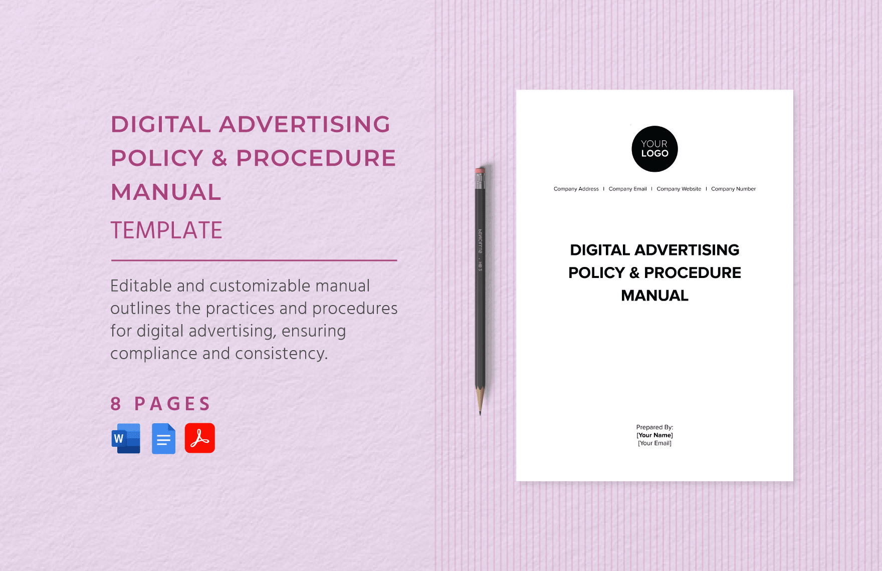 Digital Advertising Policy & Procedure Manual Template in Word, Google Docs, PDF
