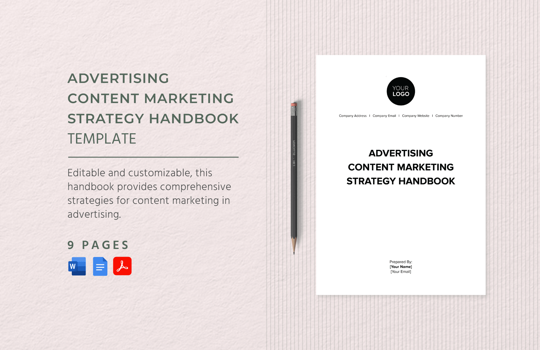 Advertising Content Marketing Strategy Handbook Template in Word, Google Docs, PDF