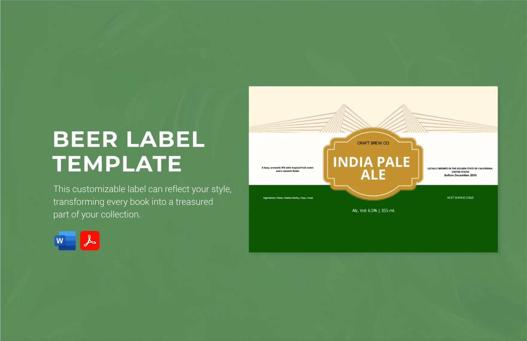 Free Beer Label Template in Word, PDF