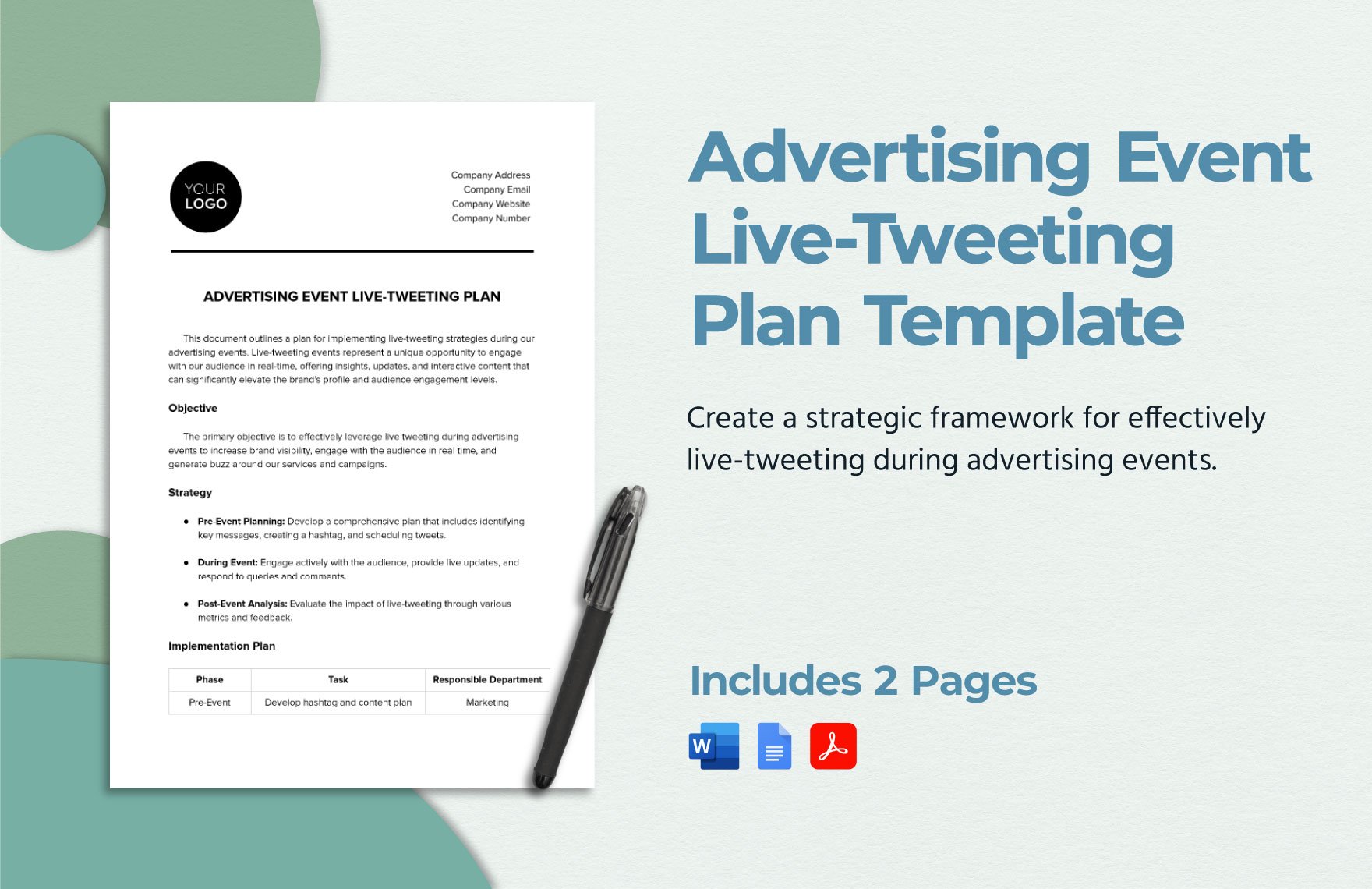 Advertising Event Live-Tweeting Plan Template