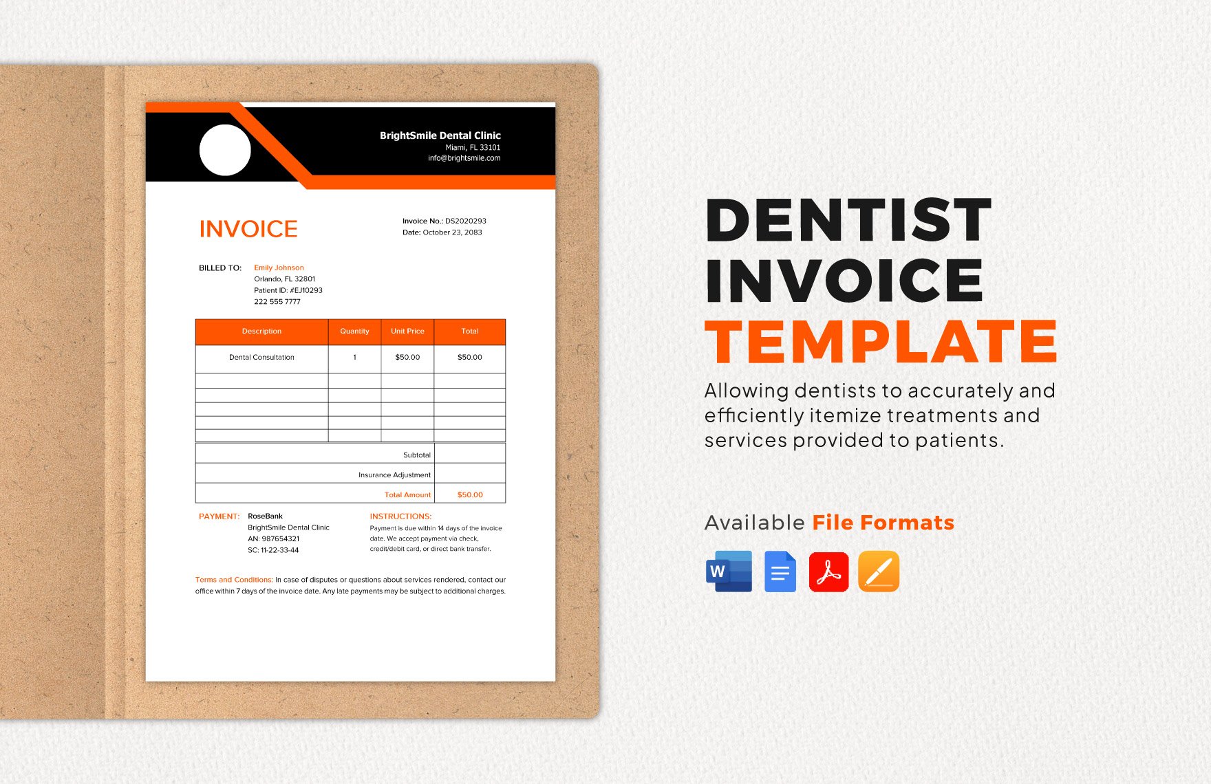 Dentist Invoice Template