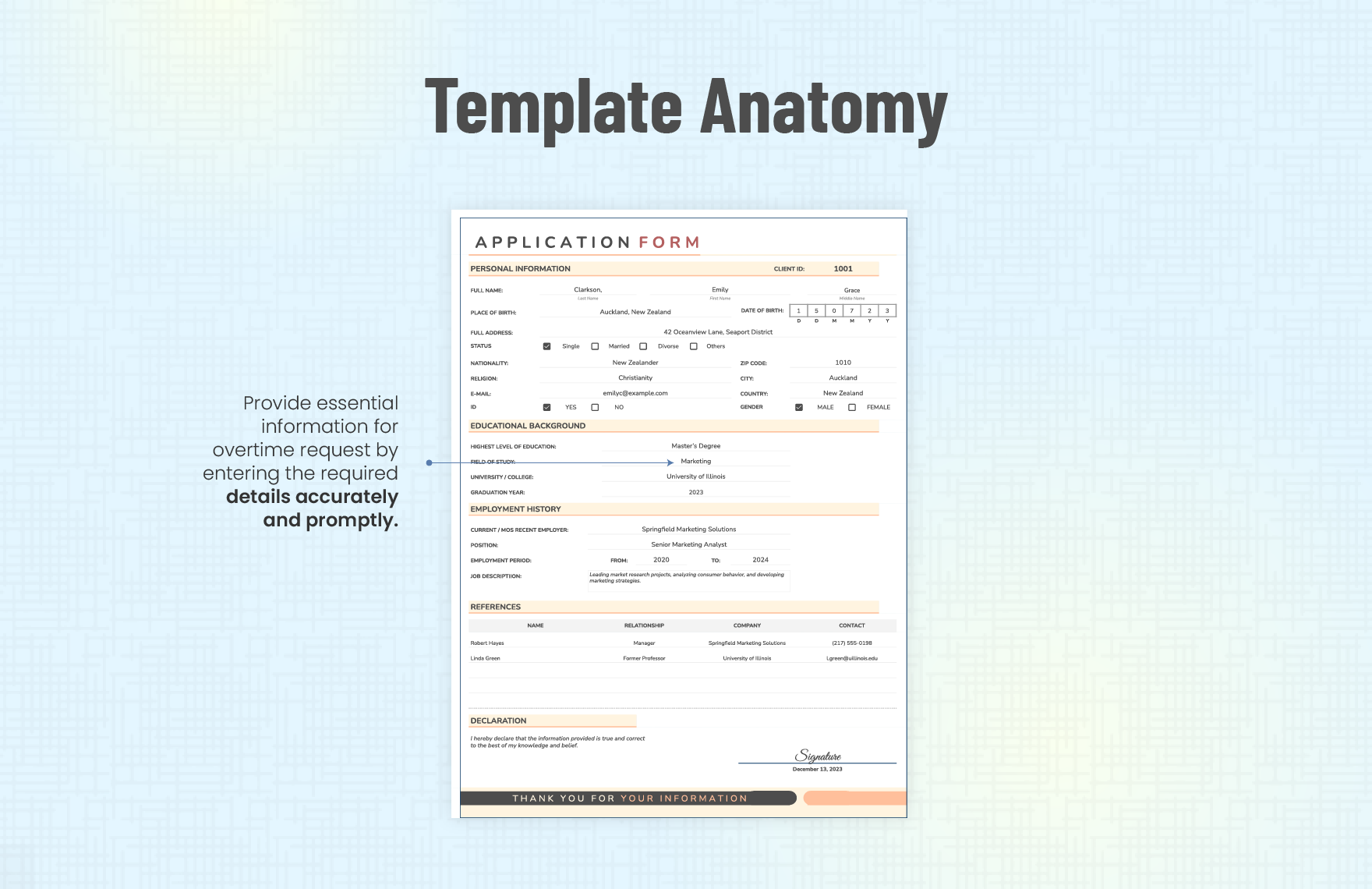 Application Form Template