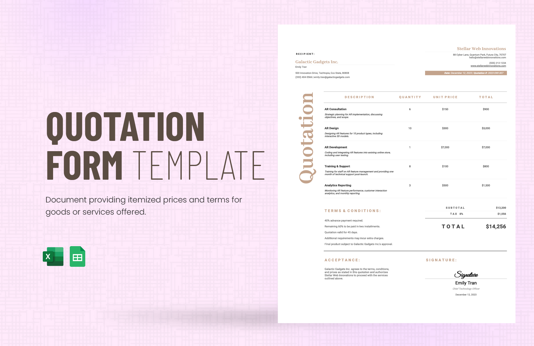Quotation Form Template