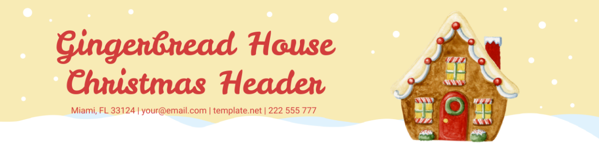Gingerbread House Christmas Header Template