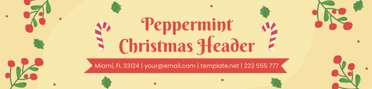 Peppermint Christmas Header Template