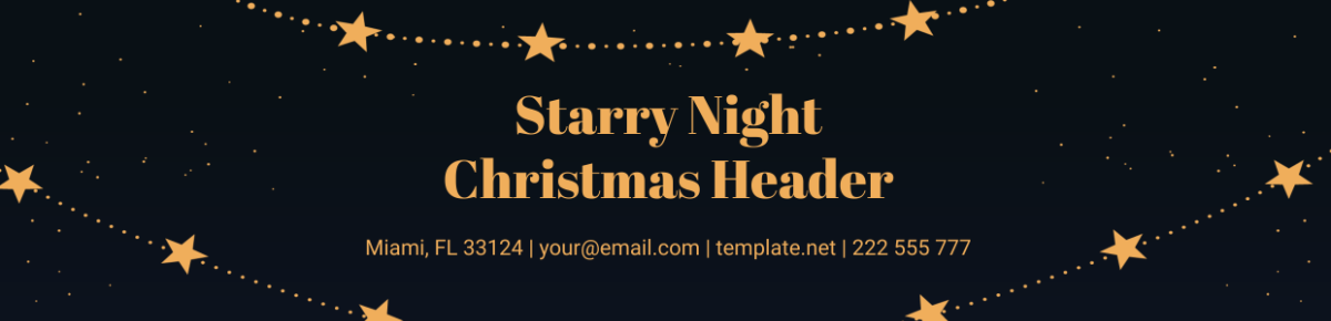 Starry Night Christmas Header Template