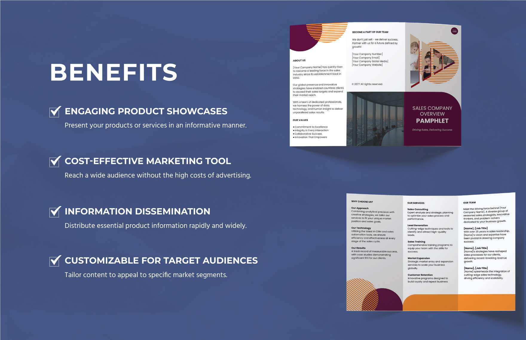 Sales Company Overview Pamphlet Template