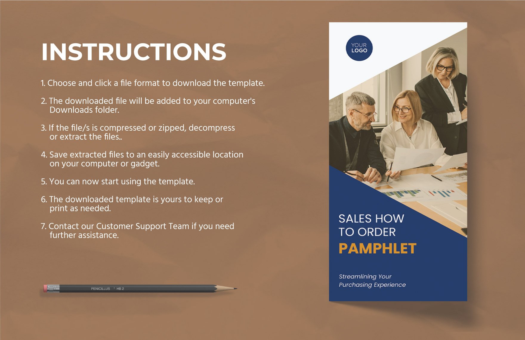 Sales How to Order Pamphlet Template