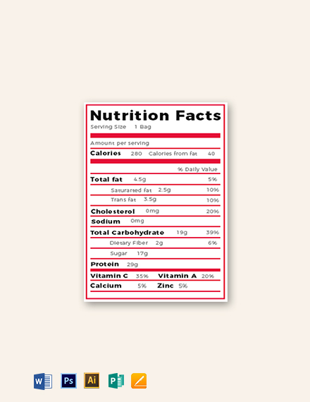 30 Editable Nutrition Label Template Labels Database 2020