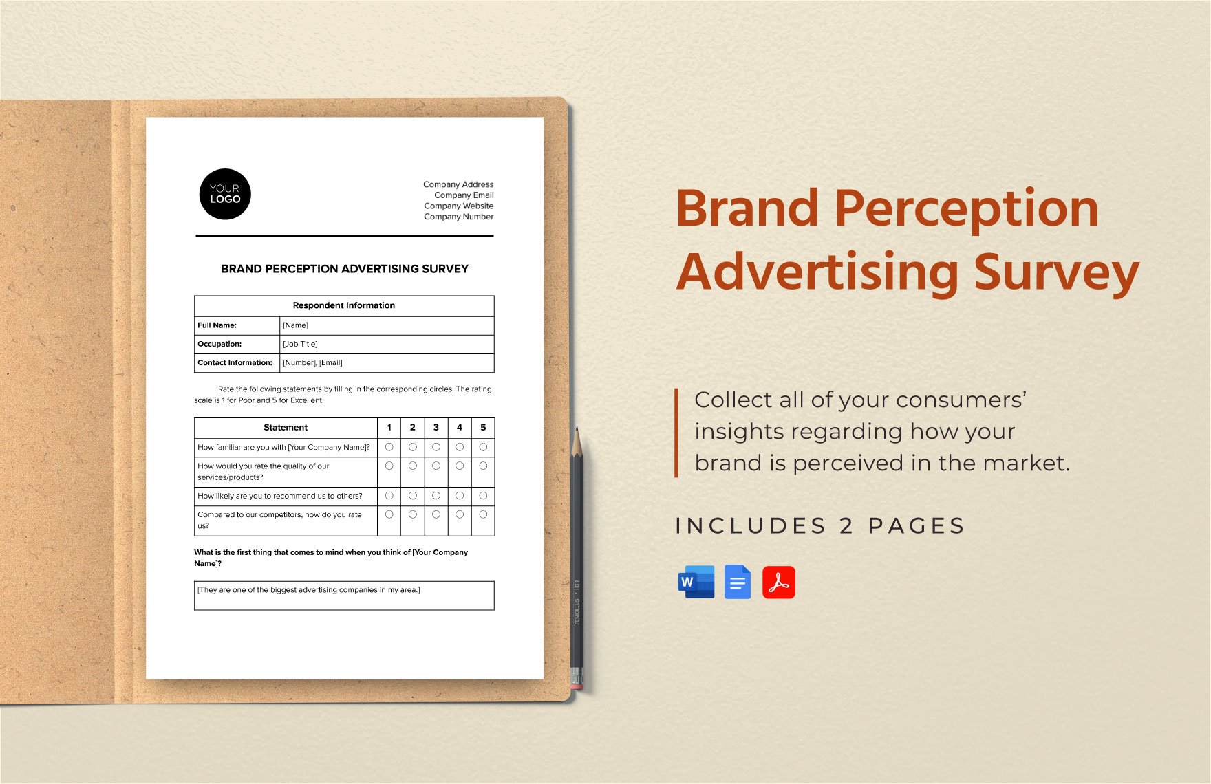 Brand Perception Advertising Survey Template