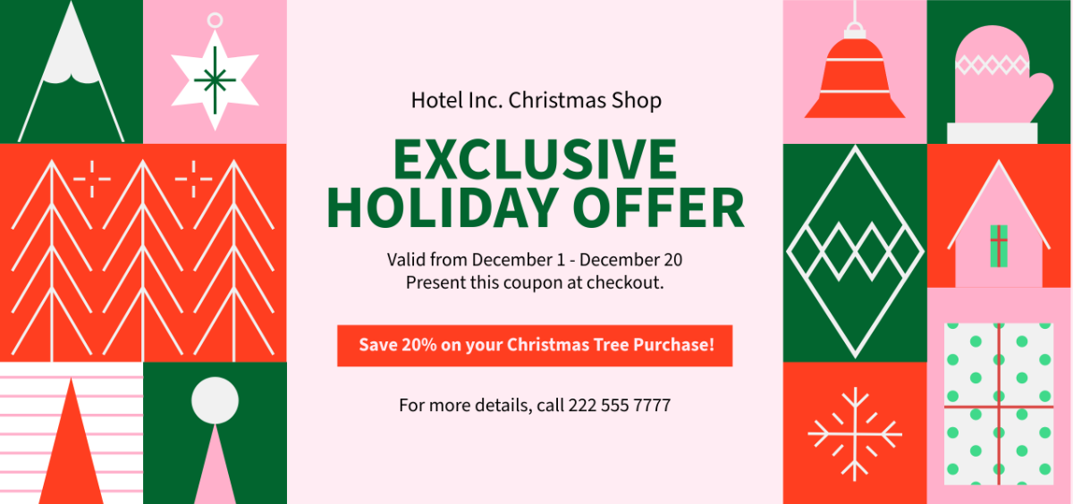 Printable Christmas Tree Coupon Template