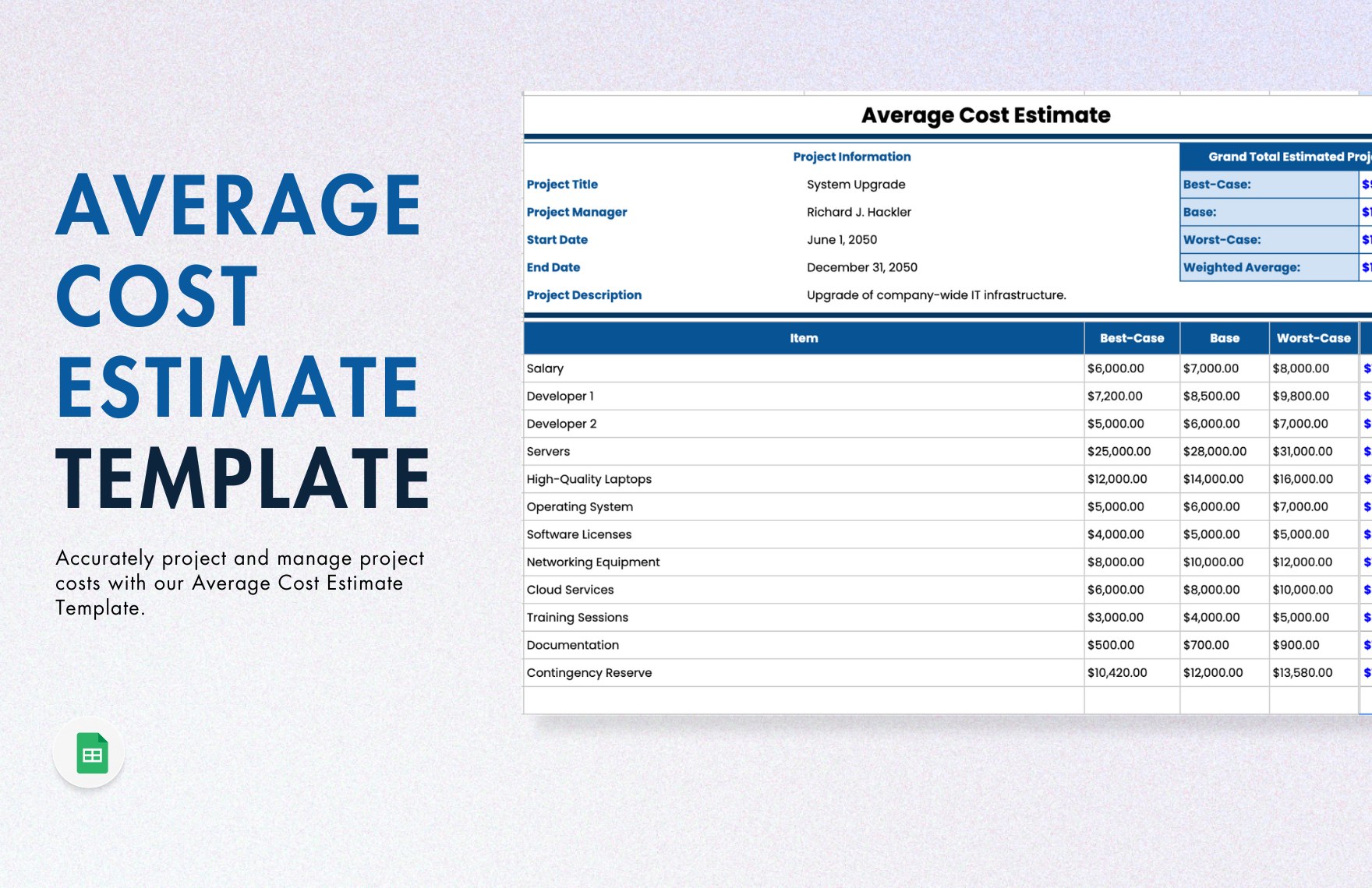 Cost Templates In Excel FREE Download Template