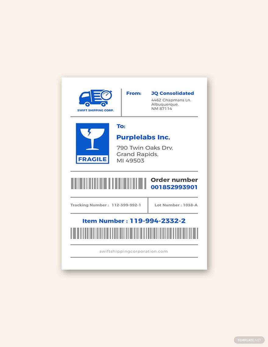 free blank shipping label template