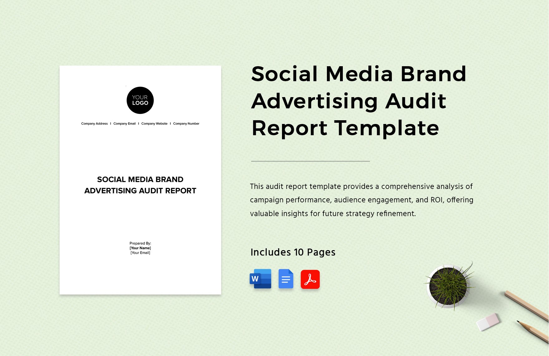 Social Media Brand Advertising Audit Report Template