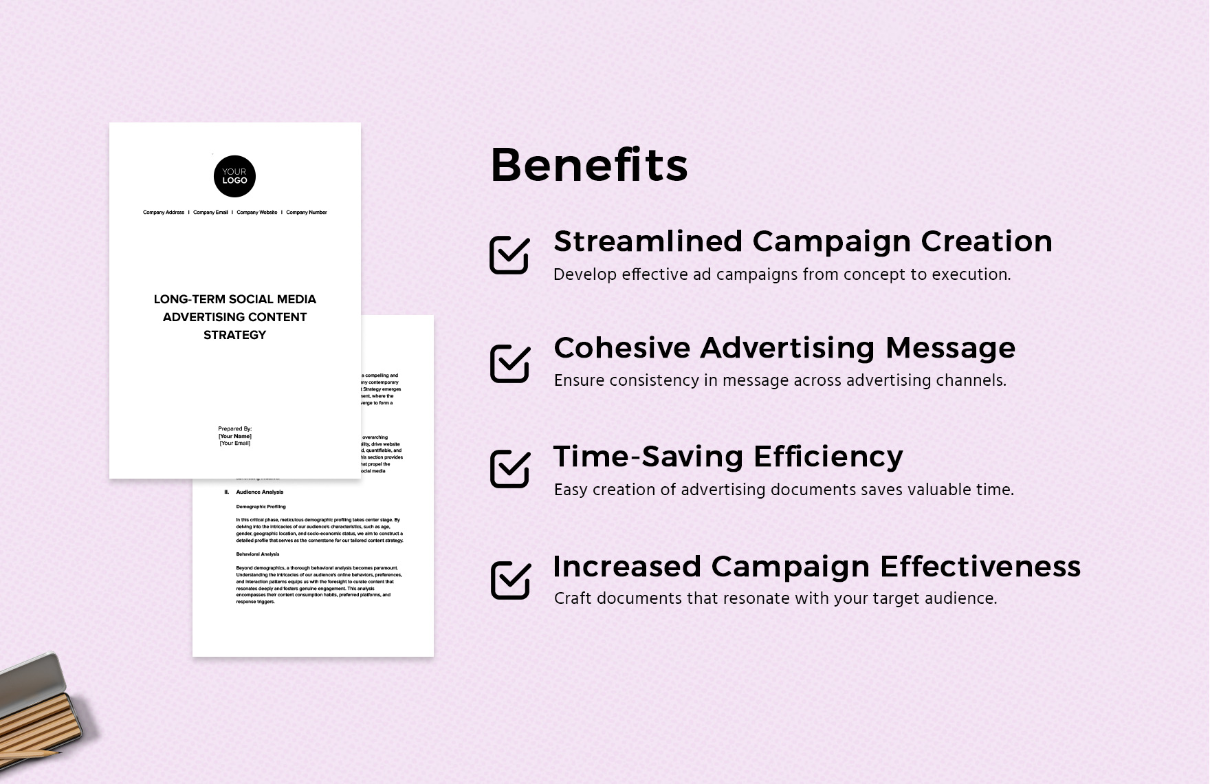 Long-Term Social Media Advertising Content Strategy Template