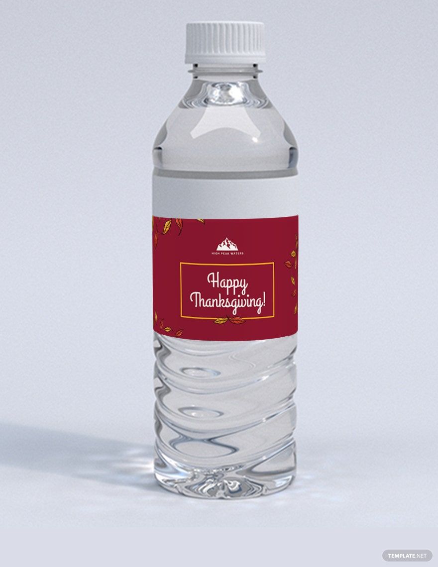 Thanksgiving Water Bottle Labels Template