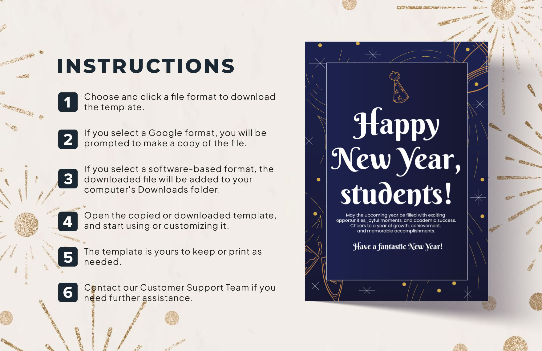 New Year Wishes For Students Template