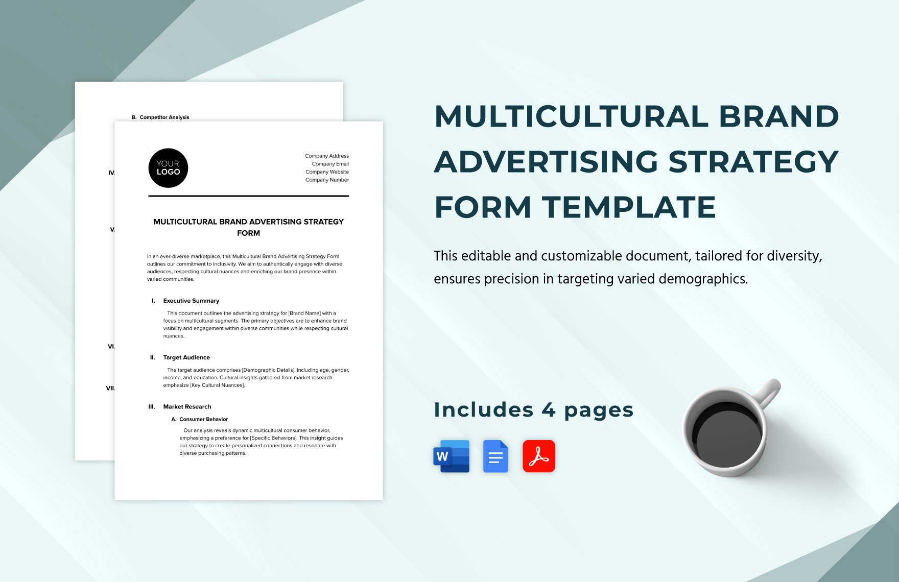 Multicultural Brand Advertising Strategy Form Template in Word, Google Docs, PDF