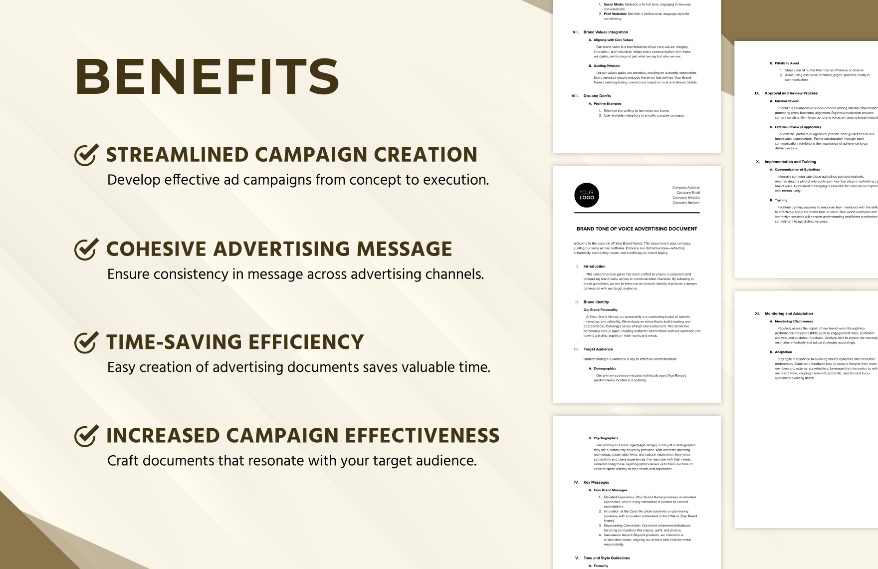 Brand Tone of Voice Advertising Document Template