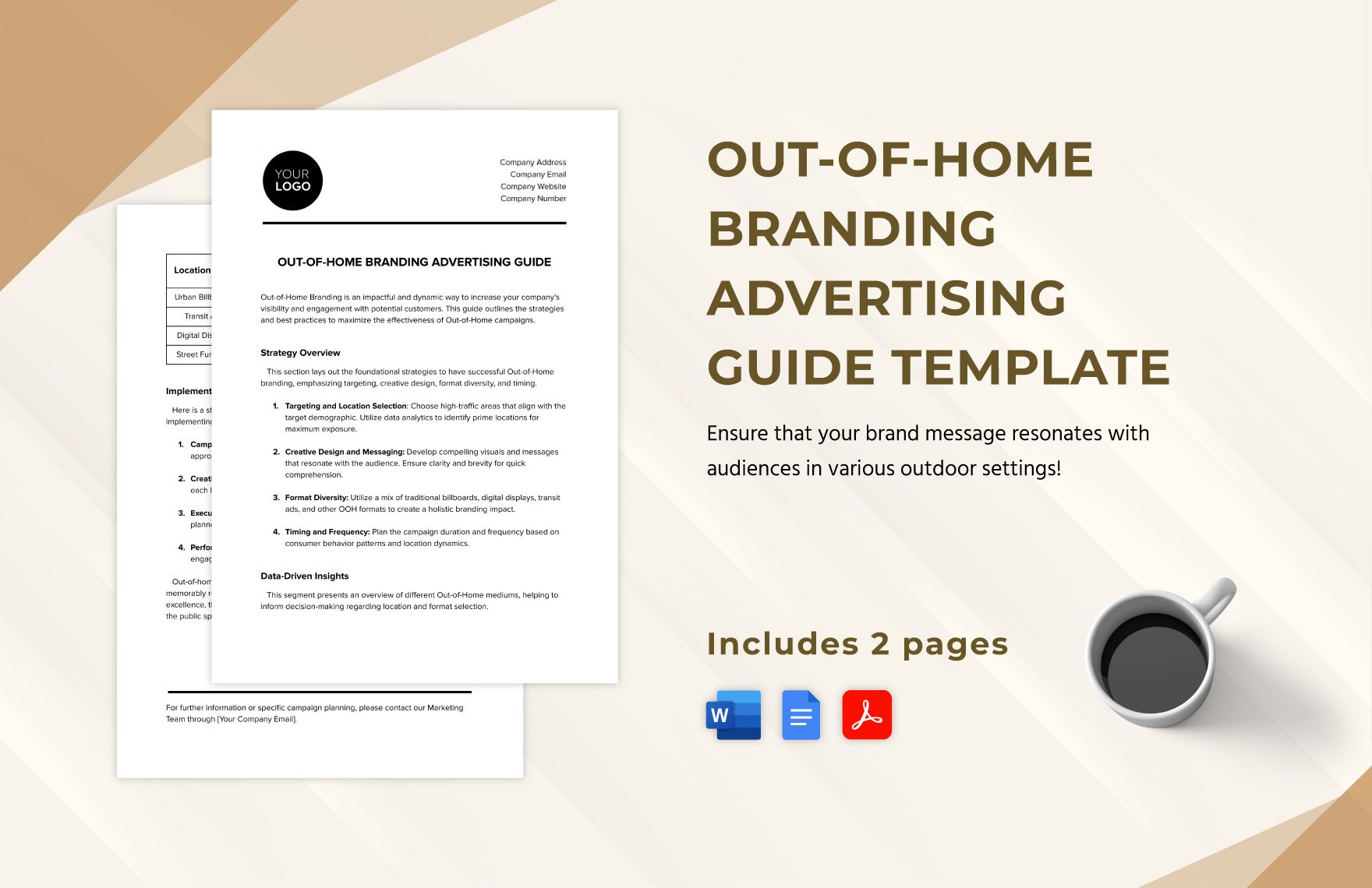 Out-of-Home Branding Advertising Guide Template in Word, Google Docs, PDF