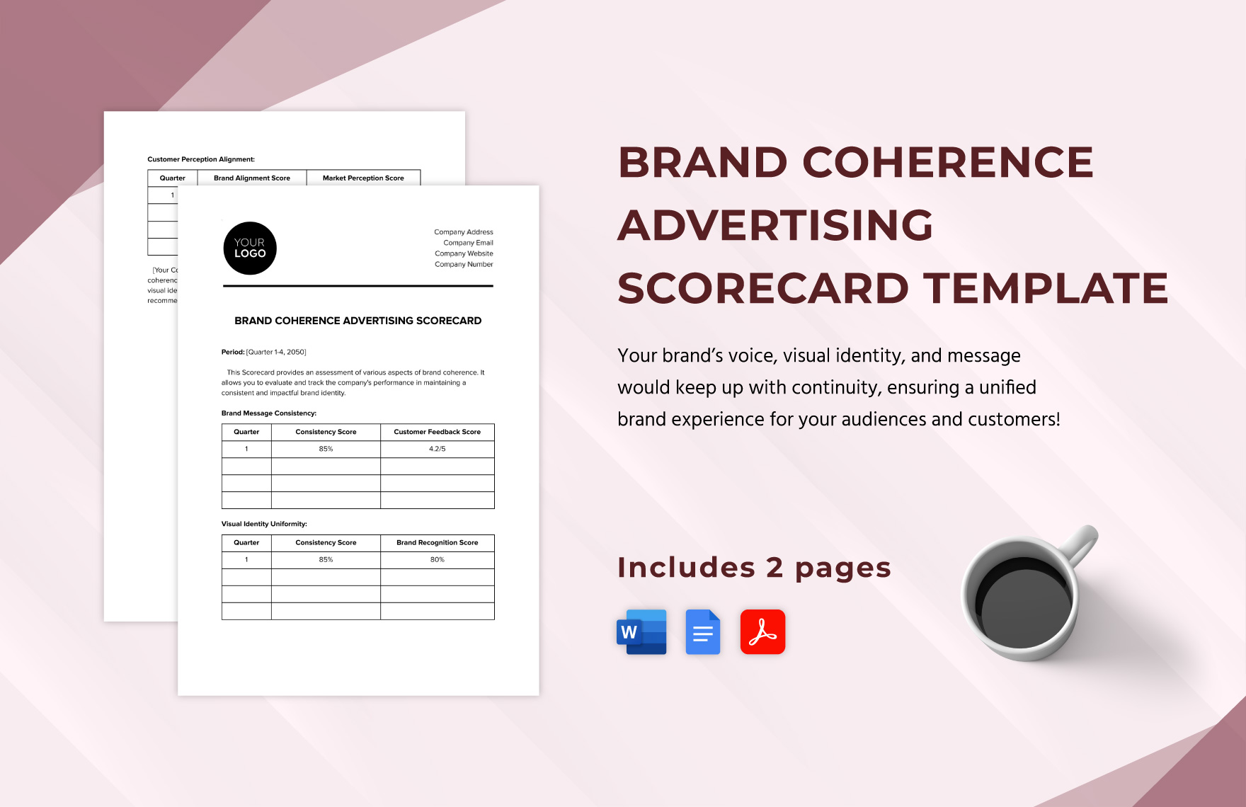 Brand Coherence Advertising Scorecard Template in Word, Google Docs, PDF