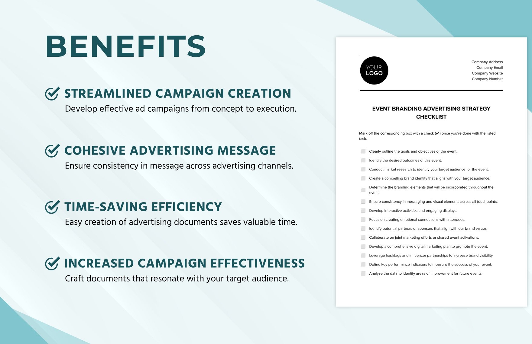 Event Branding Advertising Strategy Checklist Template