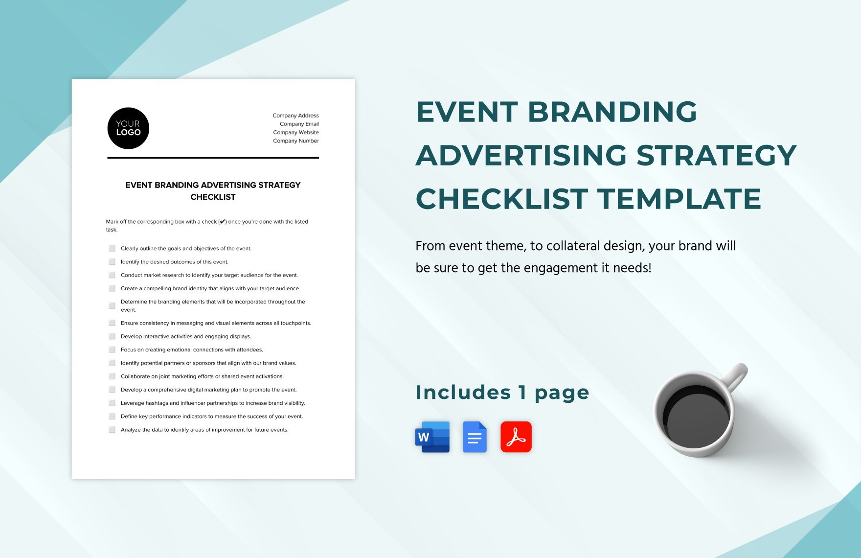 Event Branding Advertising Strategy Checklist Template in Word, Google Docs, PDF