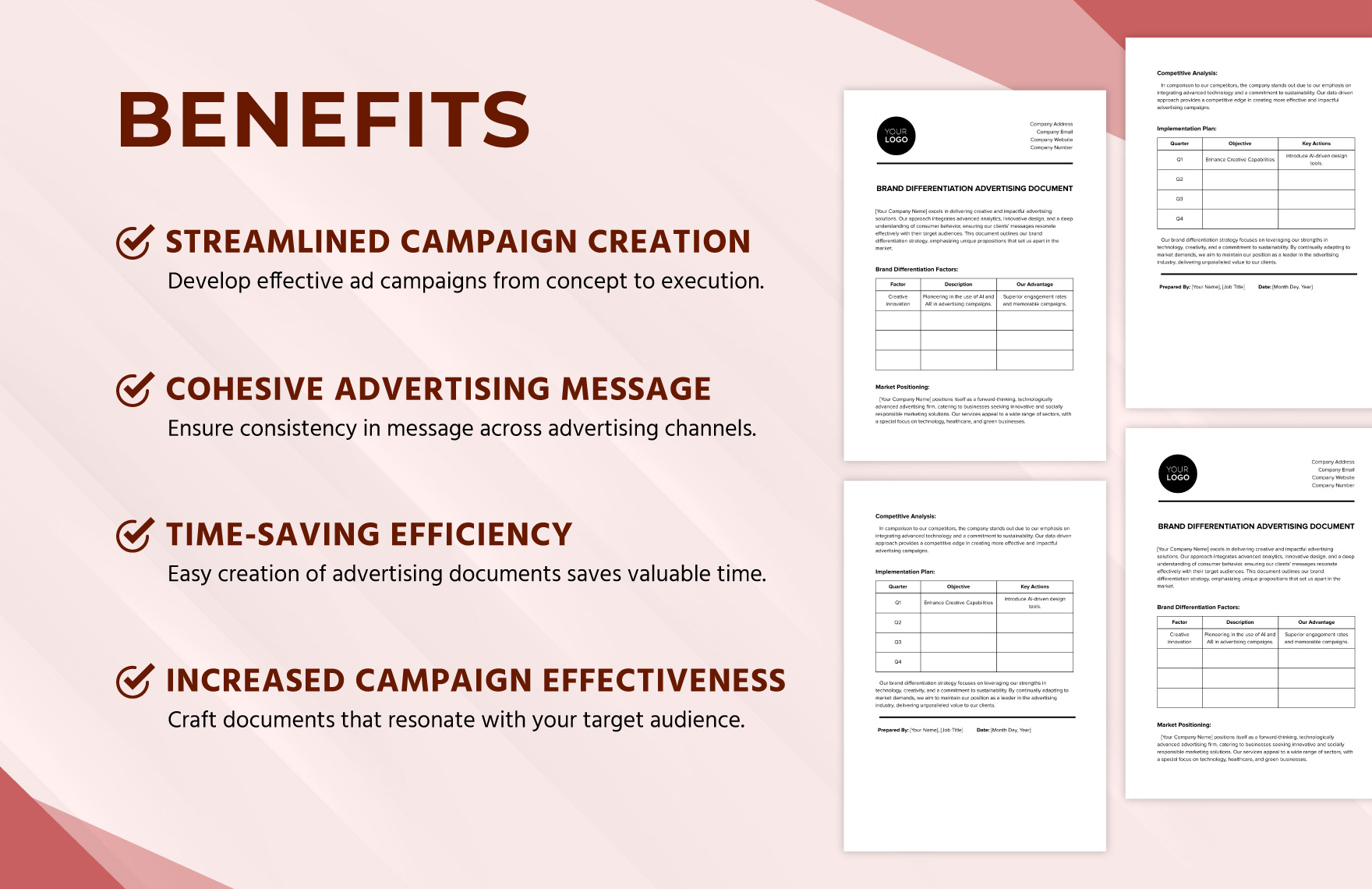 Brand Differentiation Advertising Document Template