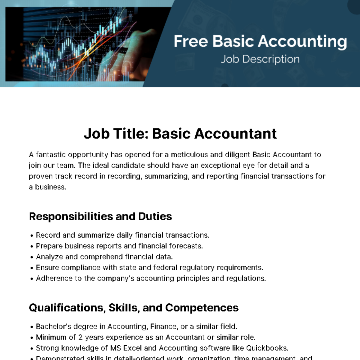 Basic Accounting Job Description Template
