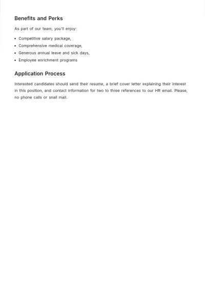 Free Asset Accounting Job Description Template to Edit Online