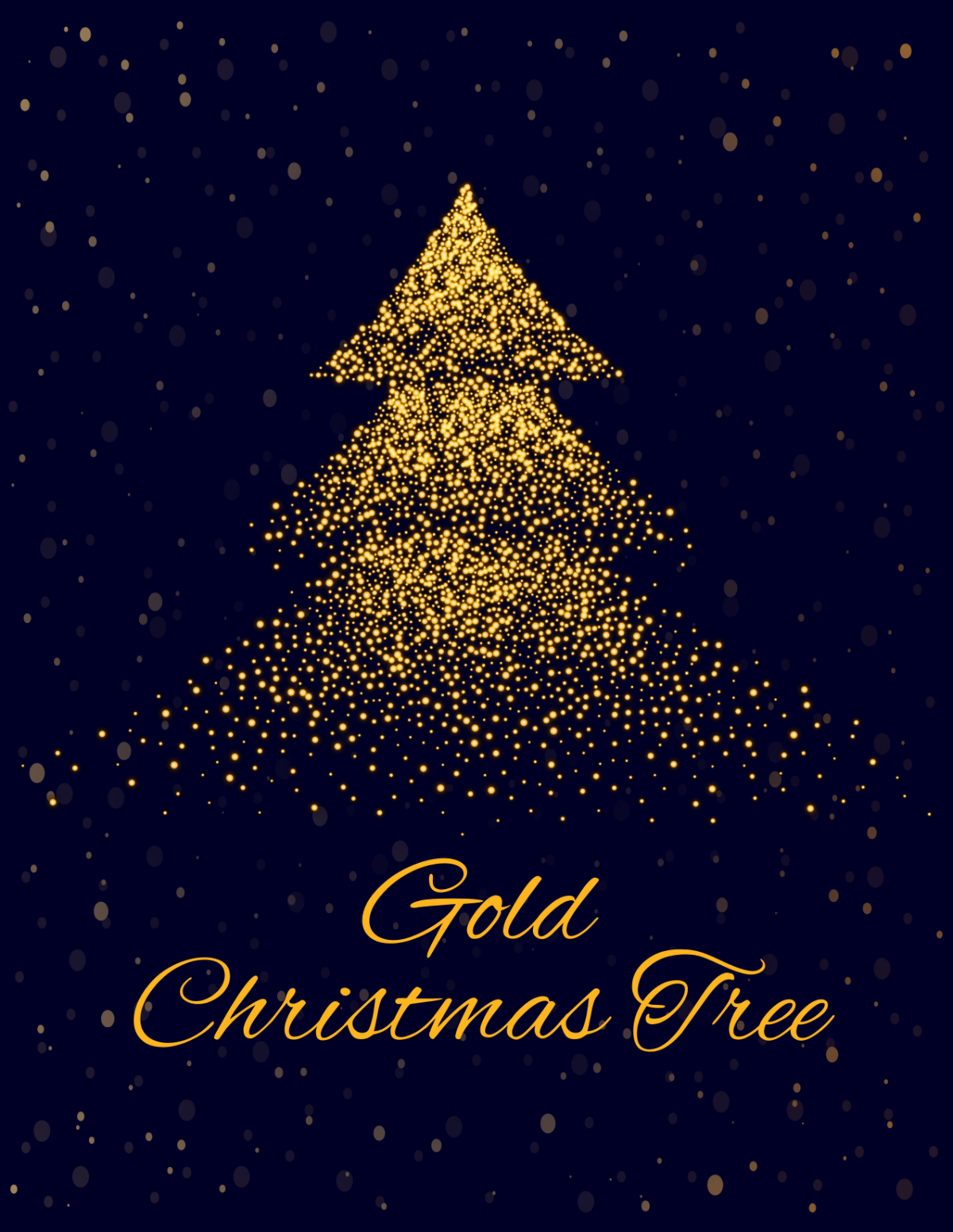 Free Gold Christmas Tree Template