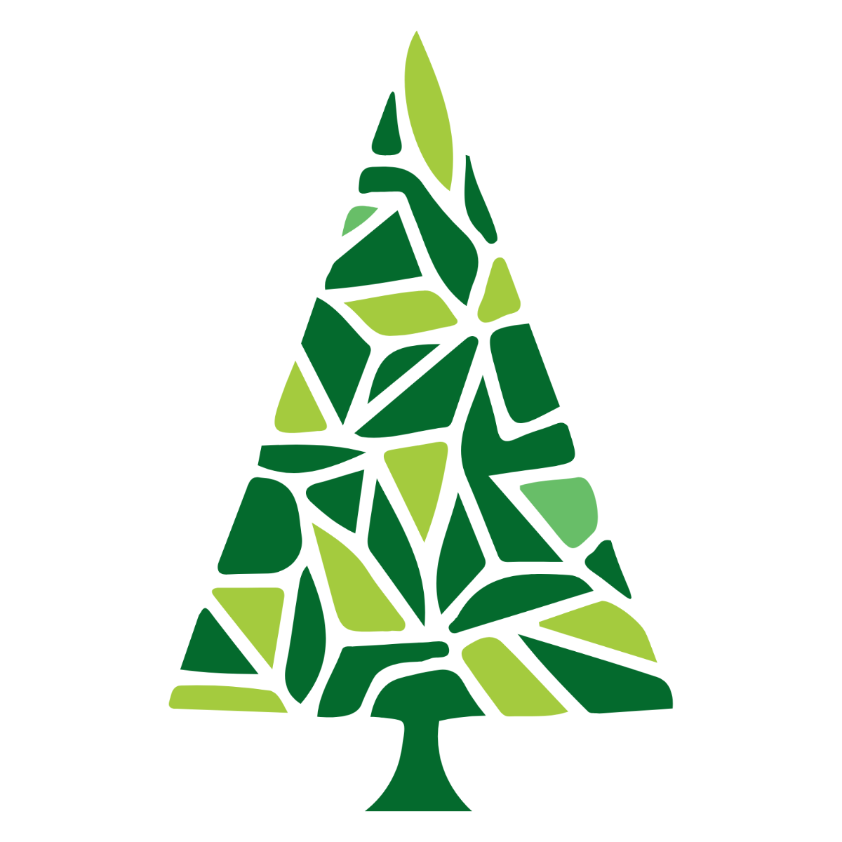 Free Abstract Christmas Tree Template