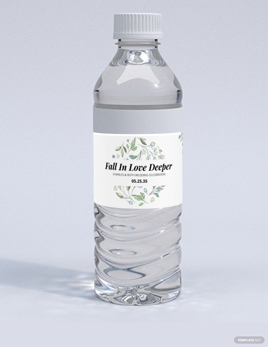 Paper Party Supplies Elegant Refined Water Bottle Label Template 