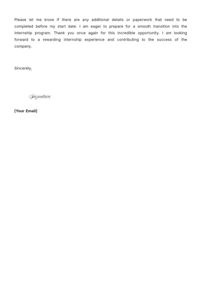 Free Internship Program Acceptance Letter Template to Edit Online