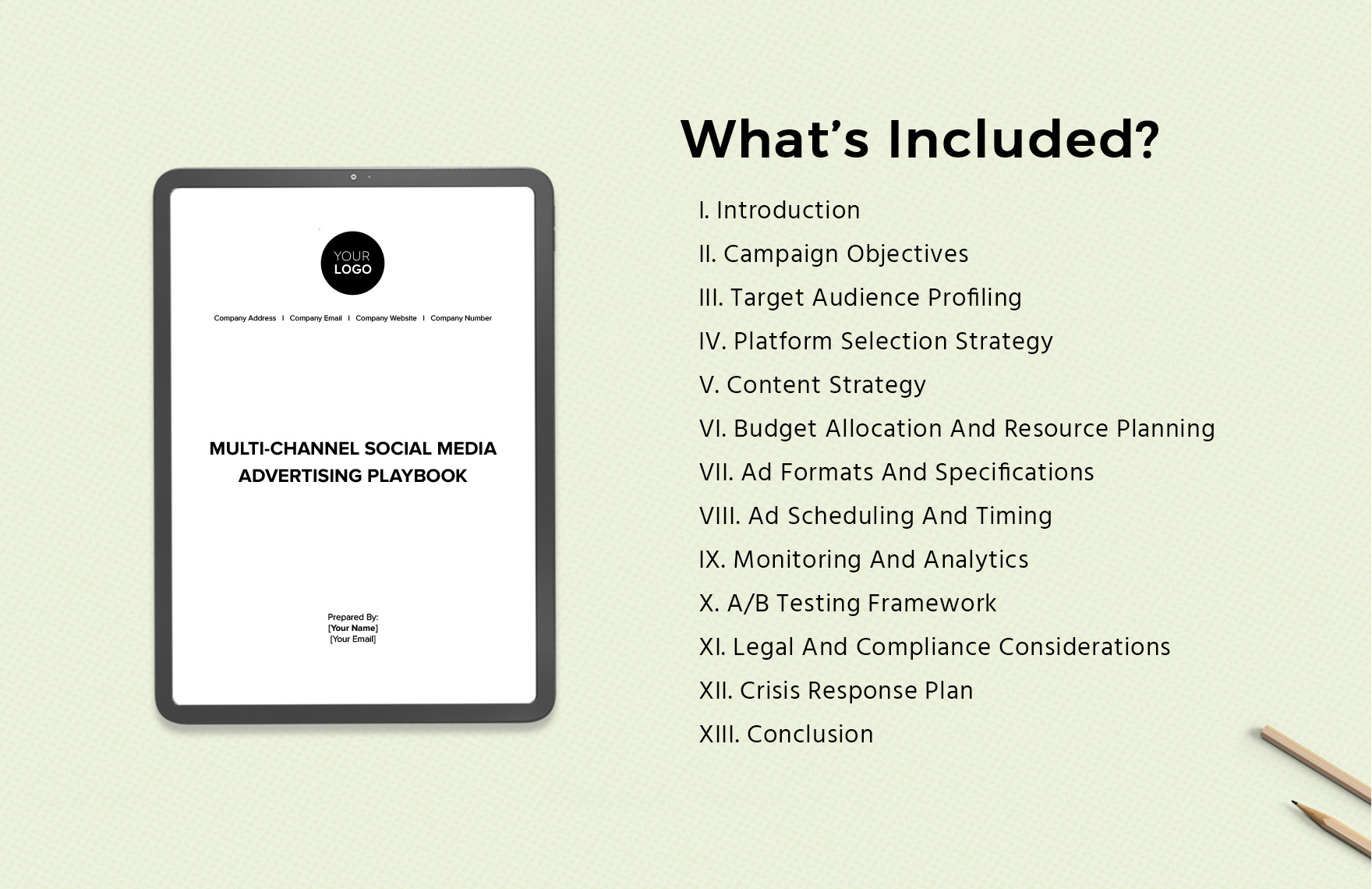 Multi-Channel Social Media Advertising Playbook Template