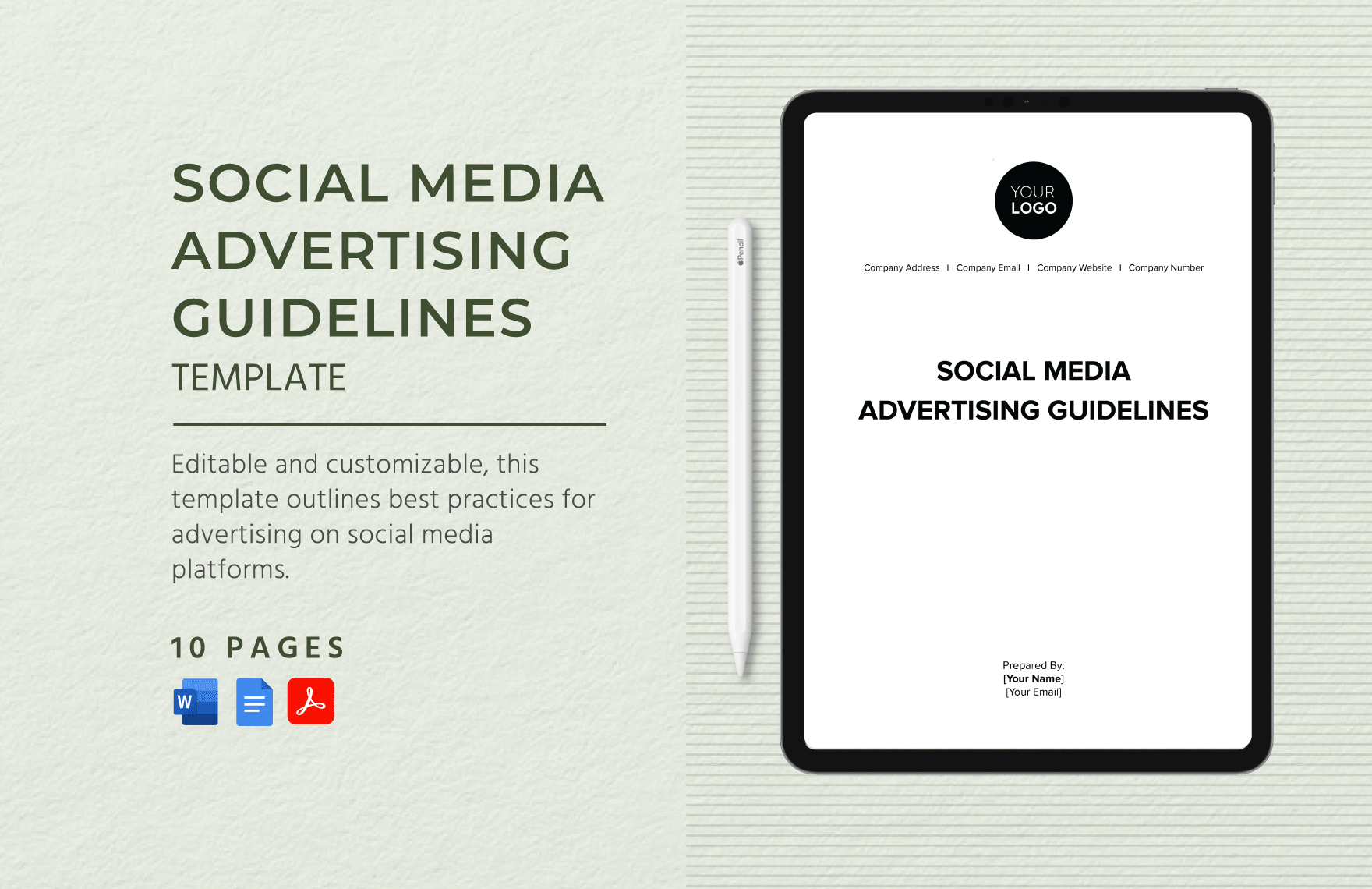 Social Media Advertising Guidelines Template