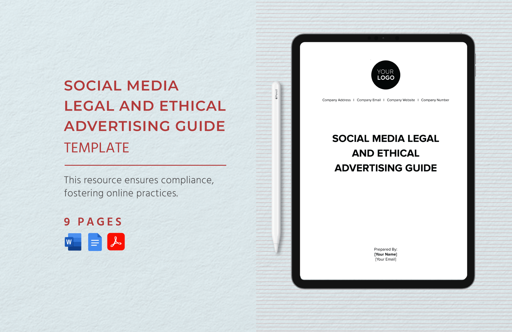 Social Media Legal and Ethical Advertising Guide Template