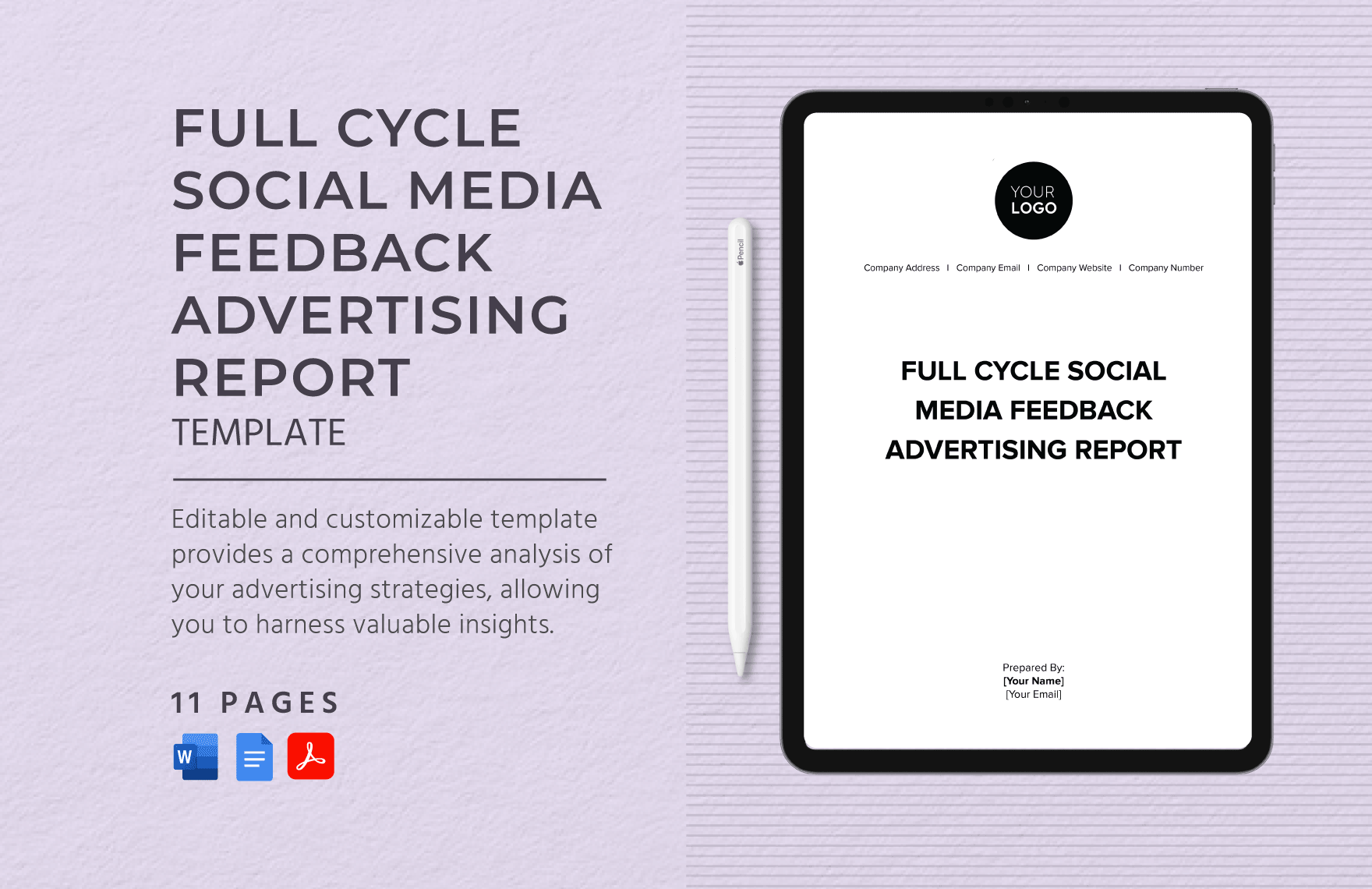 Full Cycle Social Media Feedback Advertising Report Template