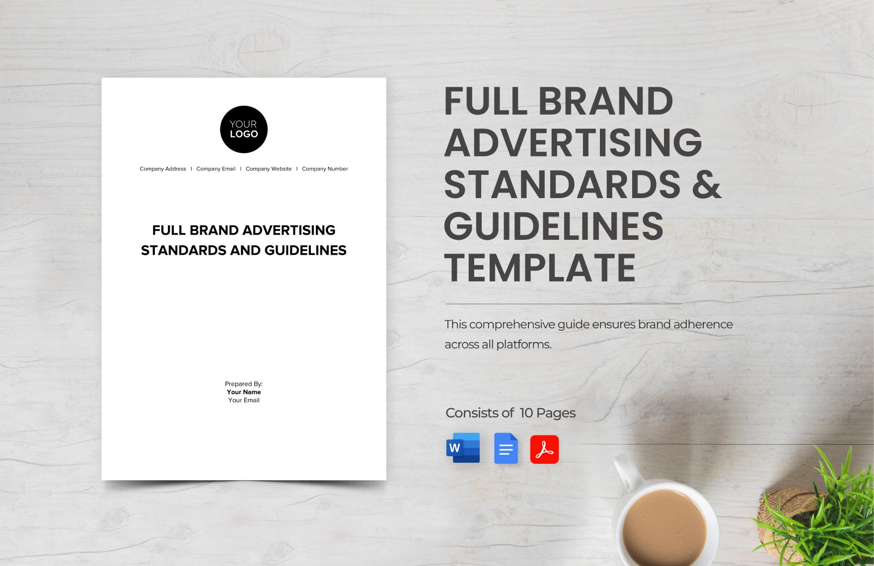 Full Brand Advertising Standards & Guidelines Template in Word, Google Docs, PDF