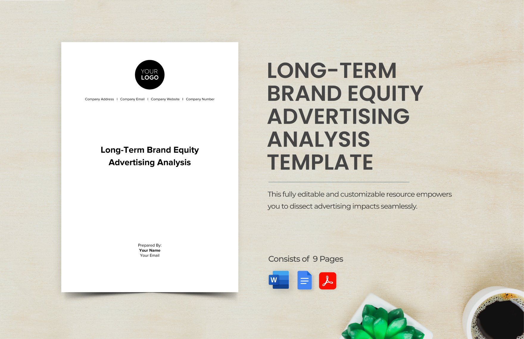 Long-Term Brand Equity Advertising Analysis Template in Word, Google Docs, PDF