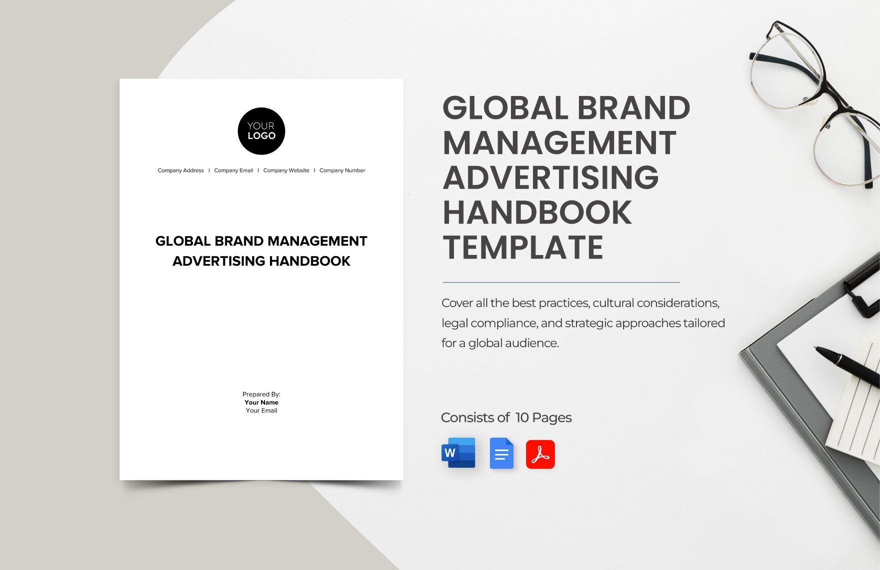 Global Brand Management Advertising Handbook Template