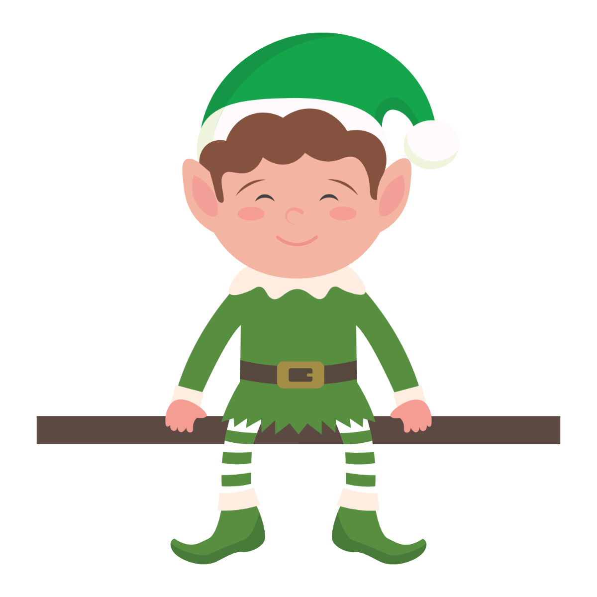 Christmas Elf on Shelf Clipart Template